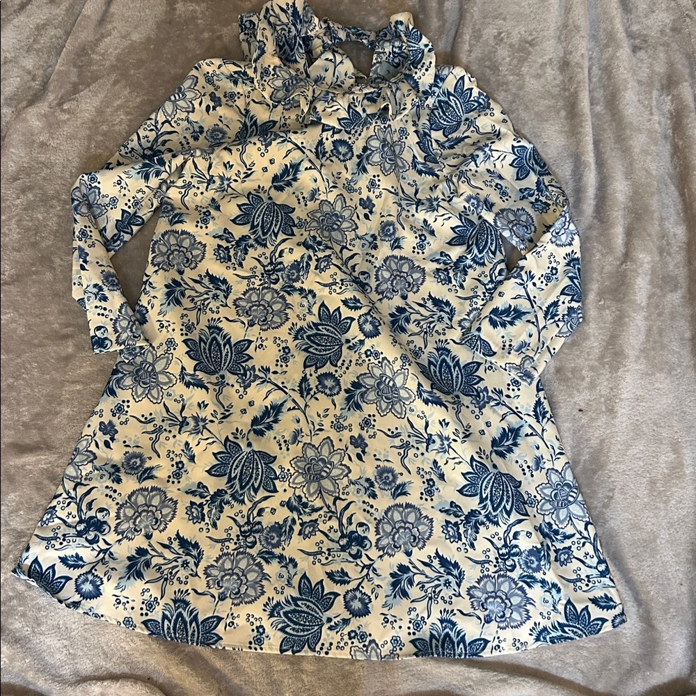 Tuckernuck Blue and White Floral Mini Dress